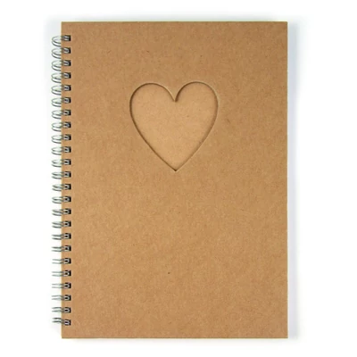 Jegyzetfüzet paszpartus borítóval, szív, A5, 60 lap, 70 g/m2