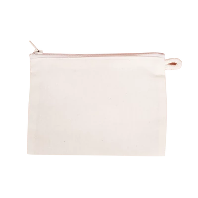 Lenvászon papírzsebkendő tartó felül cipzáras 15 x 11 cm