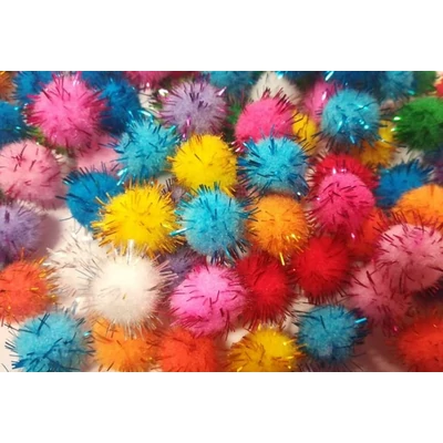 Pom-pom 15mm, csillámos, 10db/cs Pom-pom 15mm, csillámos, 10db/cs