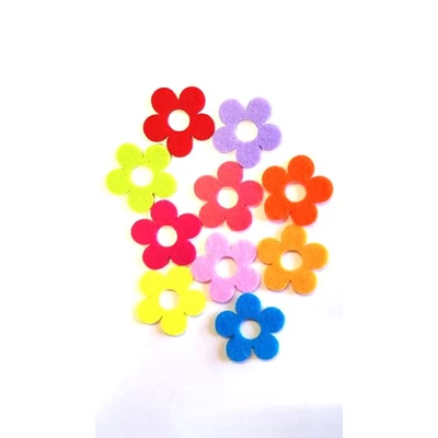 Filc 5 szirmú virág, lyukas közepű, közepes Filc 5 szirmú virág, lyukas közepű, közepes