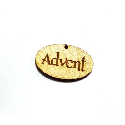 Advent feliratú fatábla 4cm x 2,5cm