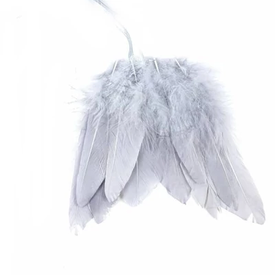 Angyalszárny akasztós, tollas, szürke