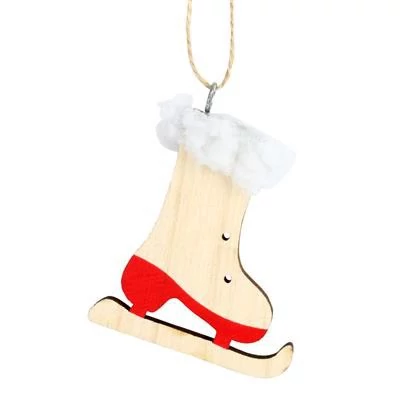 Fa korcsolya piros csíkkal, akasztós