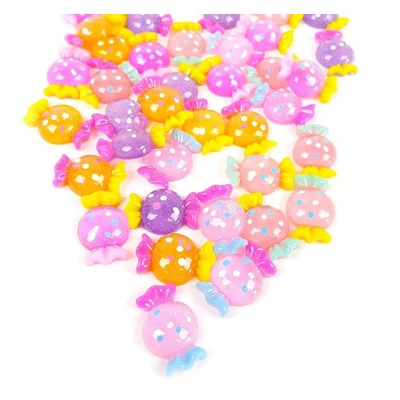 Műanyag dekor - Kerek csillámos cukorka - 1db Műanyag dekor - Kerek csillámos cukorka - 1db