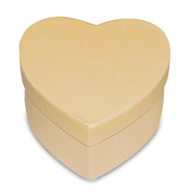 Papírmasé doboz szív, 10,5x9,5x5 cm 	