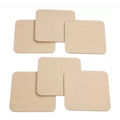 Fa poháralátét, négyszögletes,10 x 10 x 0,5 cm, 6 darabos szett  Fa poháralátét, négyszögletes,10 x 10 x 0,5 cm, 6 darabos szett