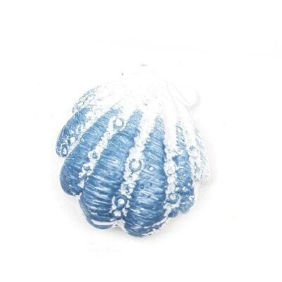 Kagyló figura, kék-fehér