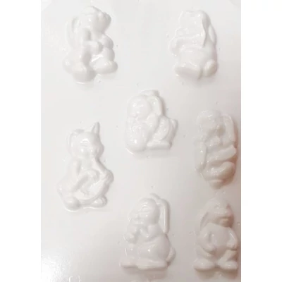 Gipszkiöntő - Lógófülű nyuszik, 7 motívum