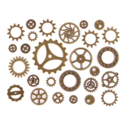 Fém díszítőelem, fogaskerék vegyes, 30 g/csomag
