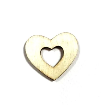 Fafigura - Szív lyukas 3,5cm 