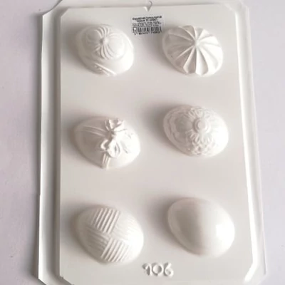 Gipszkiöntő - Mintás tojások, 6 motívumos