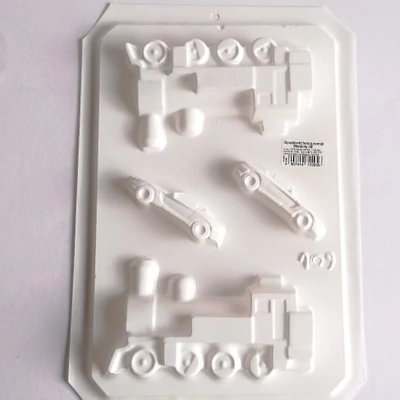 Gipszkiöntő forma, normál - Mozdony és autók