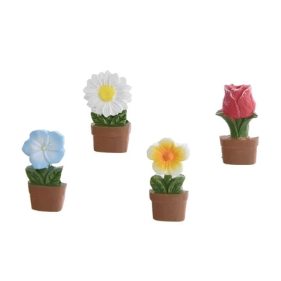 Színes virág cserépben, öntapadós - 1db