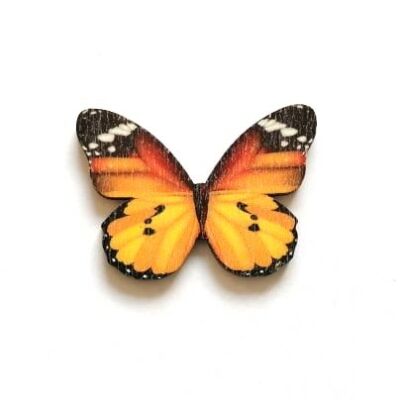 Színes fafigura - Kicsi pillangó, narancssárga