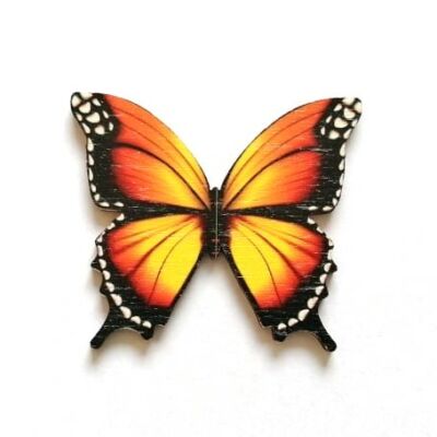 Színes fafigura - Pillangó, narancssárga