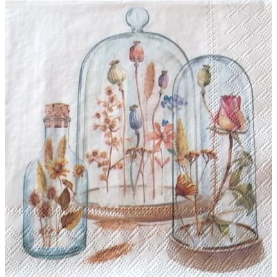 Szalvéta - Virágszálak üvegbúrában