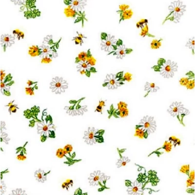 Koktél szalvéta - Virágszálak és méhecskék