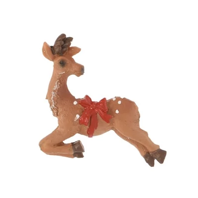 Ugró szarvas poly, öntapis, piros masnis