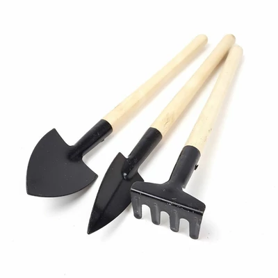 Kerti szerszámok szett, gereblye+ásó+lapát, 21 cm