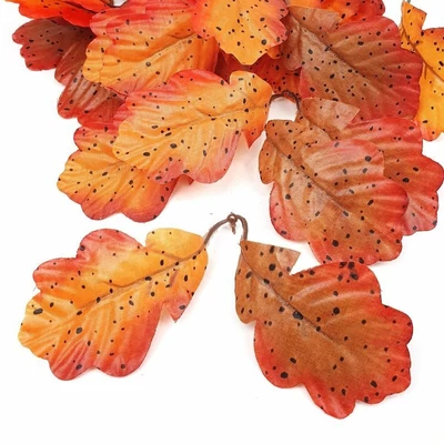 Őszi falevelek, dupla tölgylevél - narancs-bordó Őszi falevelek, dupla tölgylevél - narancs-bordó