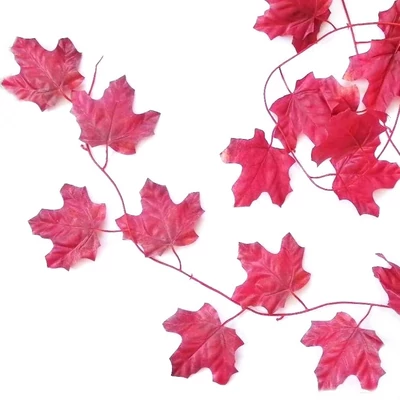 Őszi  levél girland, borvörös