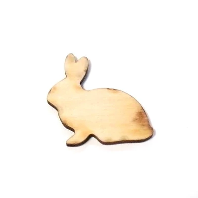 Natúr fa - Fekvő nyuszi sziluett, 3,5cm Natúr fa - Fekvő nyuszi sziluett, 3,5cm