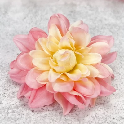 Kicsi dália virágfej - Rózsaszín -krém