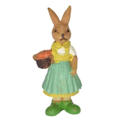 Nyúl lány szoknyában, kosárral, álló