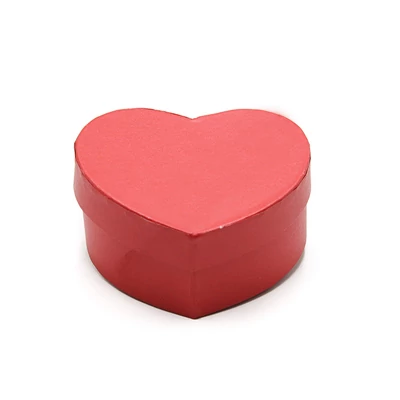 Papírdoboz, szív alakú, piros