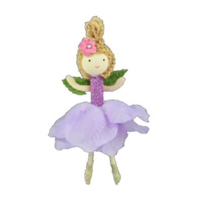 Akasztható textil virág tündér - lila