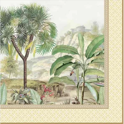 Szalvéta - Trópusi táj, keretben, nagy kép