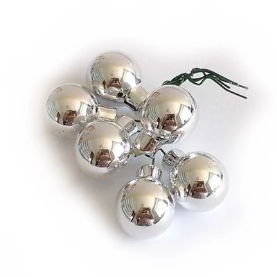 Üveggömb betűző szett  2cm fényes ezüst