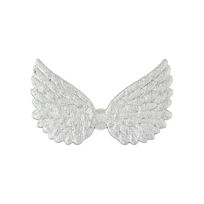 Angyalszárny ezüst, textil öntapis