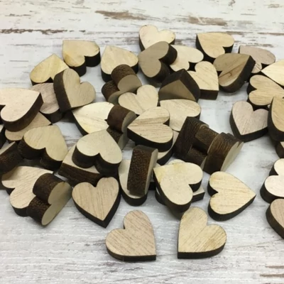 Fafigura - Natúr fa szív 2cm - 1db