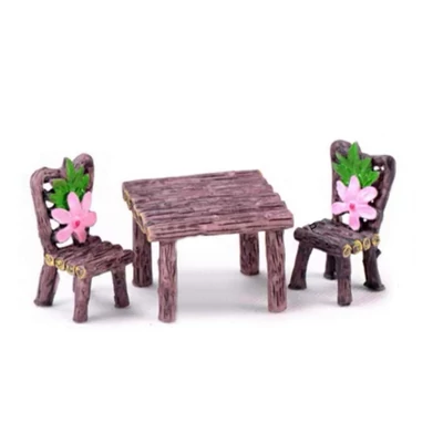 Mini asztalka+2 szék, sötétbarna