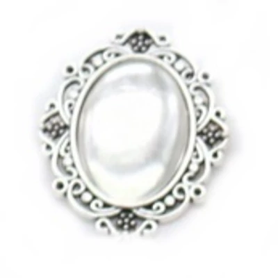 Medál alap - Ovális fém színű