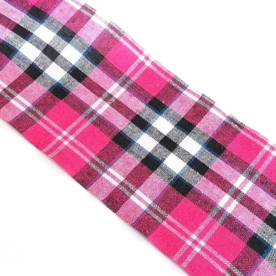 Norvég kockás textil anyag, 10cm széles - pink Norvég kockás textil anyag, 10cm széles - pink