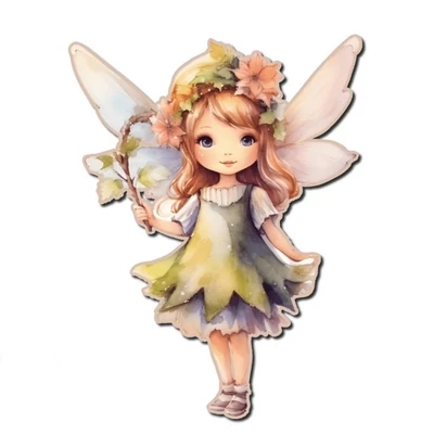 Nyomtatott dekorkarton - Tündér, pisztácia