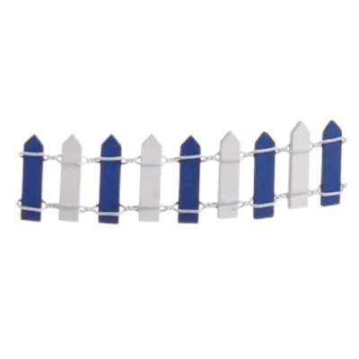 Tengerparti drótos hajlítható fa kerítés, 10cm - kék-fehér