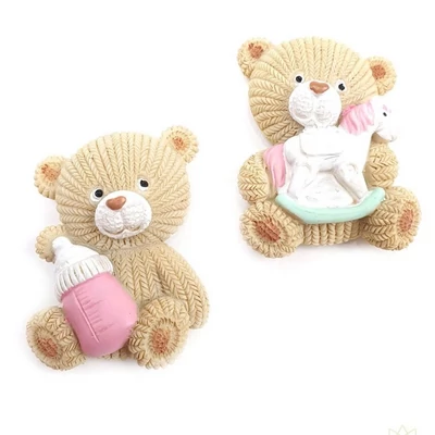 Hűtőmágnes maci figura - rózsaszín - 1db