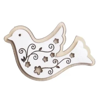 Hímzett mintás galamb fafigura Hímzett mintás galamb fafigura