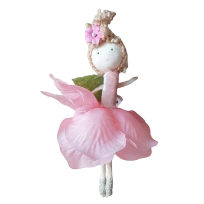 Akasztható textil virág tündér - rózsaszín