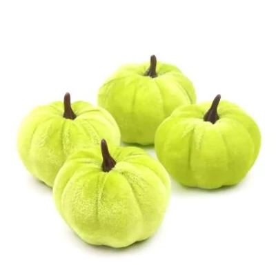 Tök dekoráció bársonyból világoszöld, 1 db