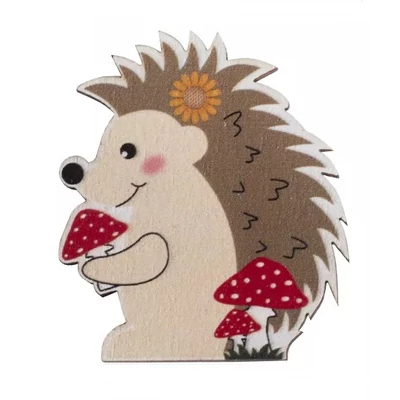 Fa dekor - Süni gombával a kezében, öntapis Fa dekor - Süni gombával a kezében, öntapis