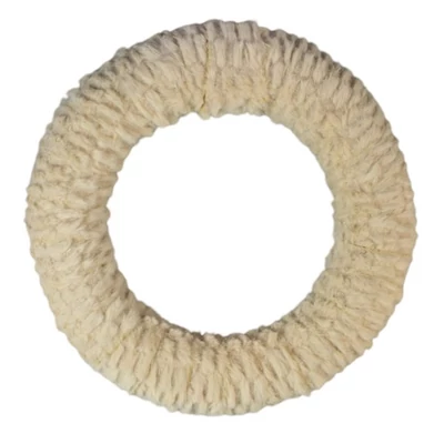 Kötött prémes  koszorú 26 cm - Bézs Kötött prémes  koszorú 26 cm - Bézs