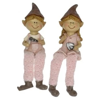 Manó kerti szerszámmal, rózsaszín, lógólábú - 1db