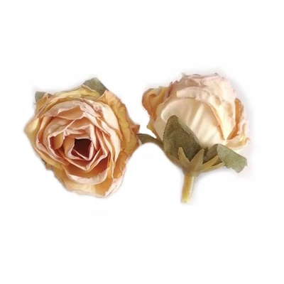 Vintage rózsafej, kicsi - hamvas lazac-sárga