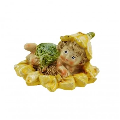 Virágtündér virágon fekvő - zöld