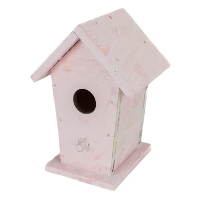 Színes fa madáretető, 10cm - rózsaszín Színes fa madáretető, 10cm - rózsaszín