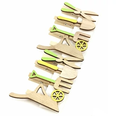 Kertiszerszámos fa csipeszek*8